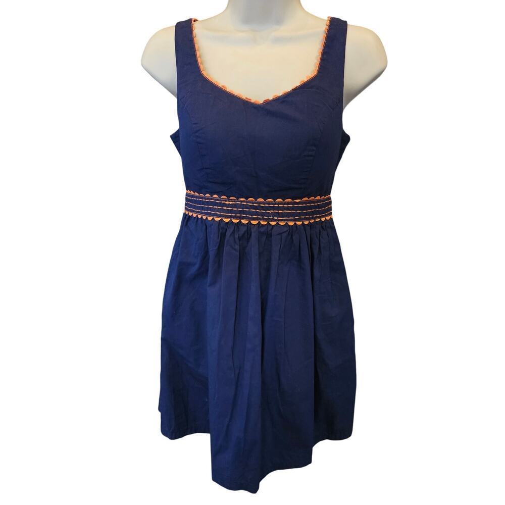 JUDITH MARCH PADDED ROCKABILLY EMBROIDERED A-LINE MINI DRESS WITH CUTOUT BOW S